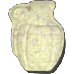 Yellow Granade ecstasy pill (XTC) — MDMA 116mg — Vienna, Austria