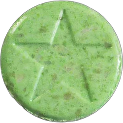 Green Star ecstasy pill (XTC) — MDMA 218mg — Bern, Switzerland