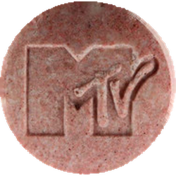 Brown MTV ecstasy pill (XTC) — MDMA 124mg — Zürich, Switzerland