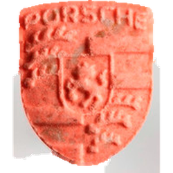Orange Porsche ecstasy pill (XTC) — MDMA 131mg — Zürich, Switzerland