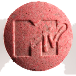 Red MTV ecstasy pill (XTC) — MDMA 131mg — Zürich, Switzerland