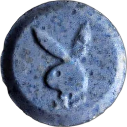 Blue Playboy ecstasy pill (XTC) — MDMA 173mg — Bern, Switzerland