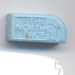 Blue North Face ecstasy pill (XTC) — MDMA 126mg — Barcelona, Spain