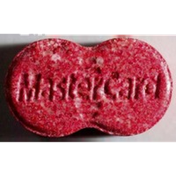 Red Mastercard ecstasy pill (XTC) — MDMA 203mg; Caffeine 4mg — Zürich, Switzerland