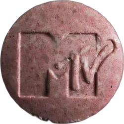Purple MTV ecstasy pill (XTC) — MDMA 144mg — Bern, Switzerland