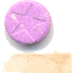 Pink Estrella ecstasy pill (XTC) — MDMA 124mg — Segovia, Spain