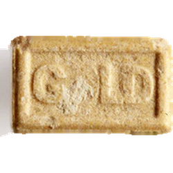 Brown Gold ecstasy pill (XTC) — MDMA 166mg; Caffeine 122mg — Zürich, Switzerland