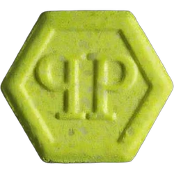 Yellow Philipp Plein ecstasy pill (XTC) — MDMA 179mg — Zürich, Switzerland