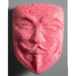 Pink Anonymous ecstasy pill (XTC) — MDMA 140mg — Zürich, Switzerland
