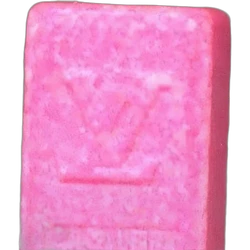 Pink Louis Vuitton ecstasy pill (XTC) — MDMA 218mg — Barcelona, Spain