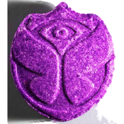 Purple Tomorrowland ecstasy pill (XTC) — MDMA 236mg — Bern, Switzerland