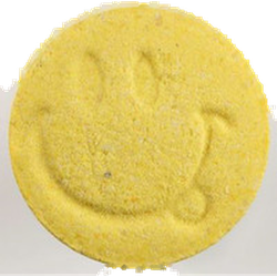 Yellow Smiley pill — MDMA 121mg — Zürich, Switzerland