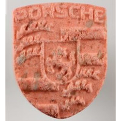 Orange Porsche ecstasy pill (XTC) — MDMA 123mg — Zürich, Switzerland