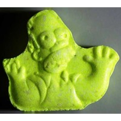 Green Homer Simpson ecstasy pill (XTC) — 2C-B 9mg — Bern, Switzerland