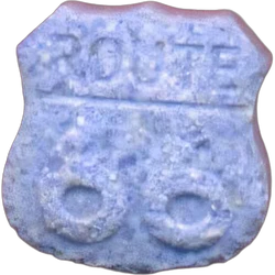 Blue Ruta 66 ecstasy pill (XTC) — MDMA 109mg — Tarragona, Spain