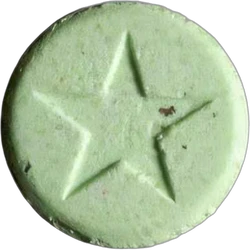 Green Star ecstasy pill (XTC) — MDMA 242mg — Bern, Switzerland