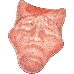 Red Trauriges Gesicht ecstasy pill (XTC) — MDMA 187mg — Vienna, Austria