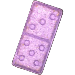 Purple Dominostein ecstasy pill (XTC) — MDMA 215mg — Vienna, Austria