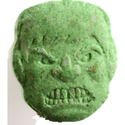 Green Skull ecstasy pill (XTC) — MDMA 275mg — Zürich, Switzerland