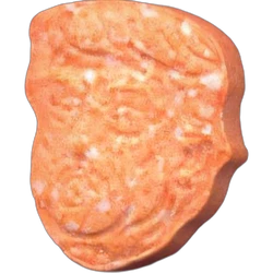 Orange Doraimon ecstasy pill (XTC) — MDMA 265mg — Barcelona, Spain