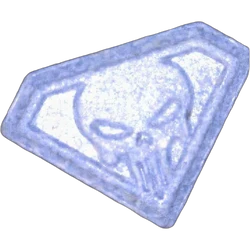 Blue Punisher ecstasy pill (XTC) — MDMA 291mg — Vienna, Austria