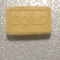 Yellow Gold ecstasy pill (XTC) — MDMA 159mg — Málaga, Spain