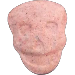 Pink Skull ecstasy pill (XTC) — MDMA 117mg — Madrid, Spain