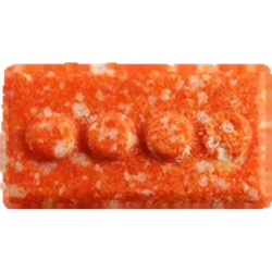 Orange Lego ecstasy pill (XTC) — MDMA 152mg — Zürich, Switzerland