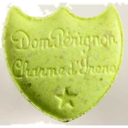 Yellow Dom Perignon ecstasy pill (XTC) — MDMA 155mg — Zürich, Switzerland