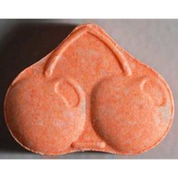 Orange Cherry ecstasy pill (XTC) — MDMA 142mg; Synthesis impurity — Bern, Switzerland