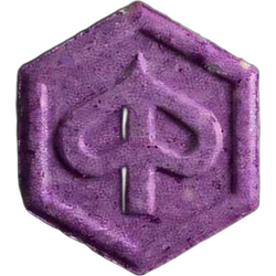 Purple Piaggio ecstasy pill (XTC) — MDMA 160mg — Basel, Switzerland