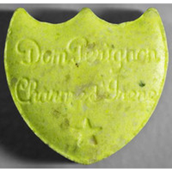 Yellow Dom Perignon ecstasy pill (XTC) — MDMA 125mg — Bern, Switzerland