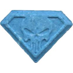 Blue Punisher ecstasy pill (XTC) — MDMA 218mg — Valencia, Spain