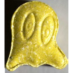 Yellow Ghost ecstasy pill (XTC) — MDMA 132mg — Bern, Switzerland