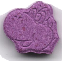 Purple Yoshi ecstasy pill (XTC) — 2C-B 18mg — Barcelona, Spain