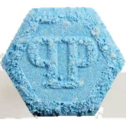 Blue Philipp Plein ecstasy pill (XTC) — MDMA 183mg — Zürich, Switzerland