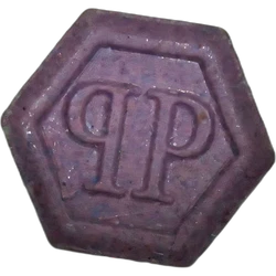 Purple Philipp Plein ecstasy pill (XTC) — MDMA 197mg — Madrid, Spain