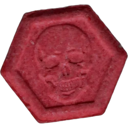 Pink Philipp Plein ecstasy pill (XTC) — MDMA 193mg — Barcelona, Spain