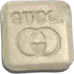 White Gucci ecstasy pill (XTC) — MDMA 187mg — Barcelona, Spain