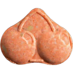 Orange Cherry ecstasy pill (XTC) — MDMA 146mg; Synthesis impurity — Zürich, Switzerland