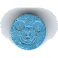 Blue Mickey Mouse pill — Unknown — Barcelona, Spain