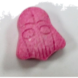 Pink Darth Vader ecstasy pill (XTC) — MDMA 170mg — Madrid, Spain