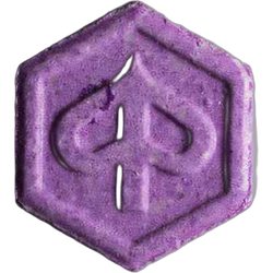 Purple Piaggio ecstasy pill (XTC) — MDMA 185mg; Synthesis impurity — Bern, Switzerland