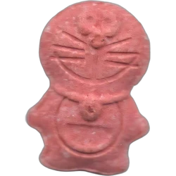 Pink Doraimon ecstasy pill (XTC) — MDMA 223mg — Barcelona, Spain