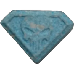 Blue Punisher ecstasy pill (XTC) — MDMA 219mg — Málaga, Spain