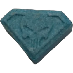 Blue Punisher ecstasy pill (XTC) — MDMA 262mg — Málaga, Spain