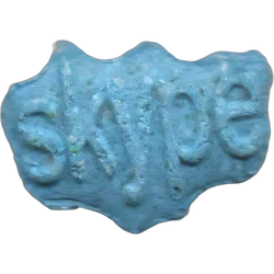 Blue Skype ecstasy pill (XTC) — MDMA 196mg — Barcelona, Spain