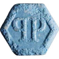 Blue Philipp Plein ecstasy pill (XTC) — MDMA 152mg — Bern, Switzerland