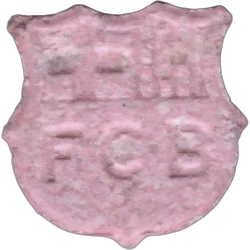 Pink Barca ecstasy pill (XTC) — MDMA 147mg — Barcelona, Spain