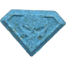 Blue Skull ecstasy pill (XTC) — MDMA 197mg — Barcelona, Spain